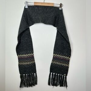 Dark‎ Grey Pattern Winter Scarf